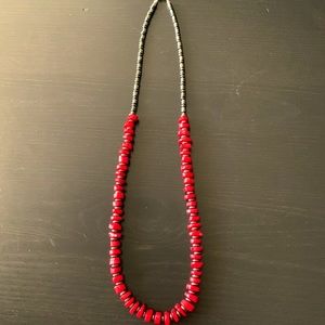 Coral and hematite necklace